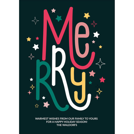 Lettered Merry Flat Holiday Cards